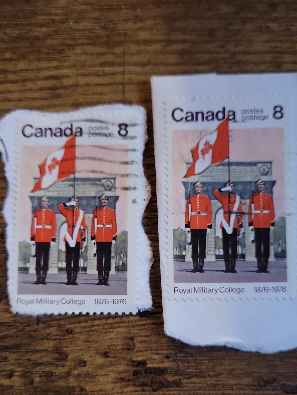 Red Royal Military College Stamps- Decorative Accent